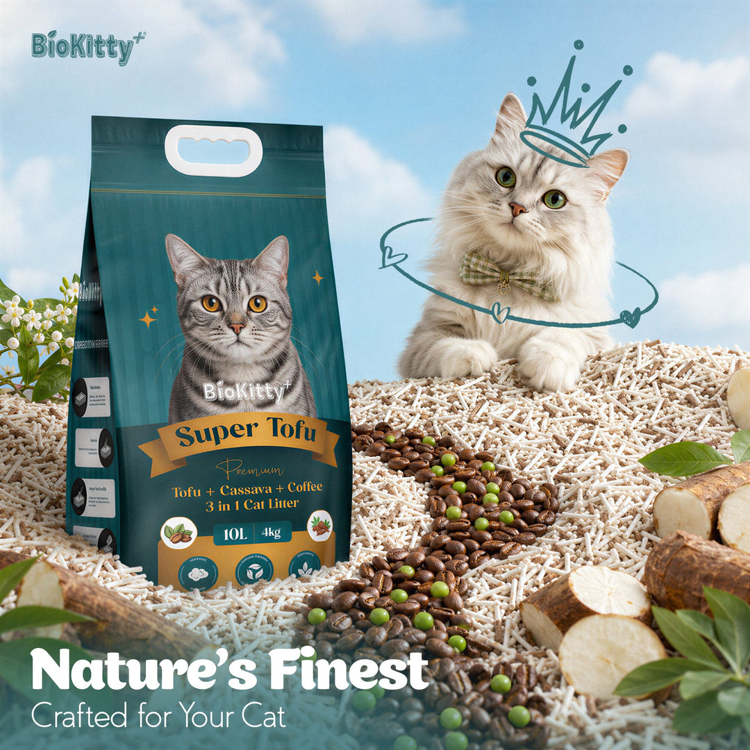 Biokitty Super Tofu Unscented Clumping Cat Litter 10L Biokitty
